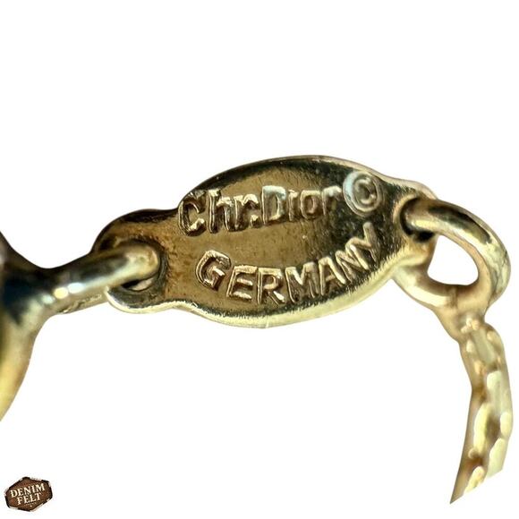 Christian Dior Vintage Gold-Tone “Dior” Logo Charm Pendant Bracelet 17” | RARE!! - Picture 12 of 16